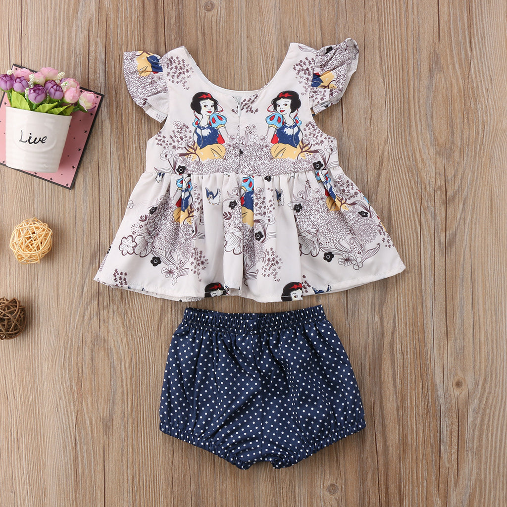 Summer Baby Girls' Outfit: Dot Shorts & Sleeveless Top