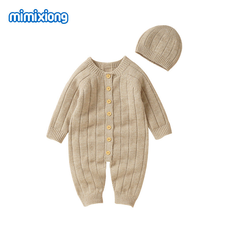 New Autumn Winter Baby Knit Hoodie Set