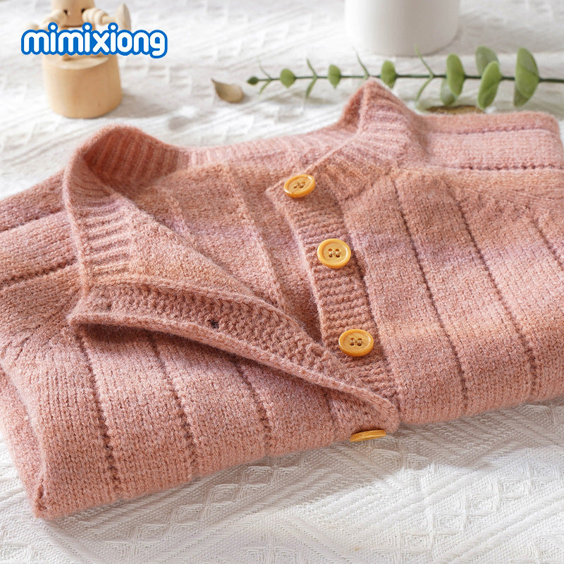 New Autumn Winter Baby Knit Hoodie Set