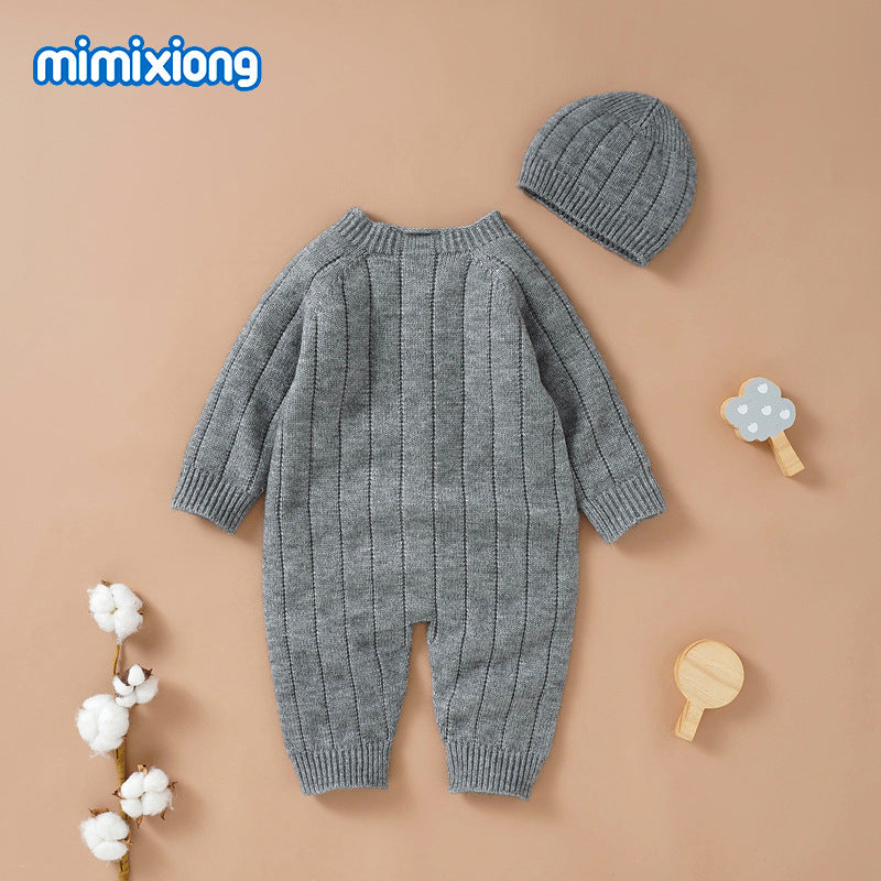 New Autumn Winter Baby Knit Hoodie Set