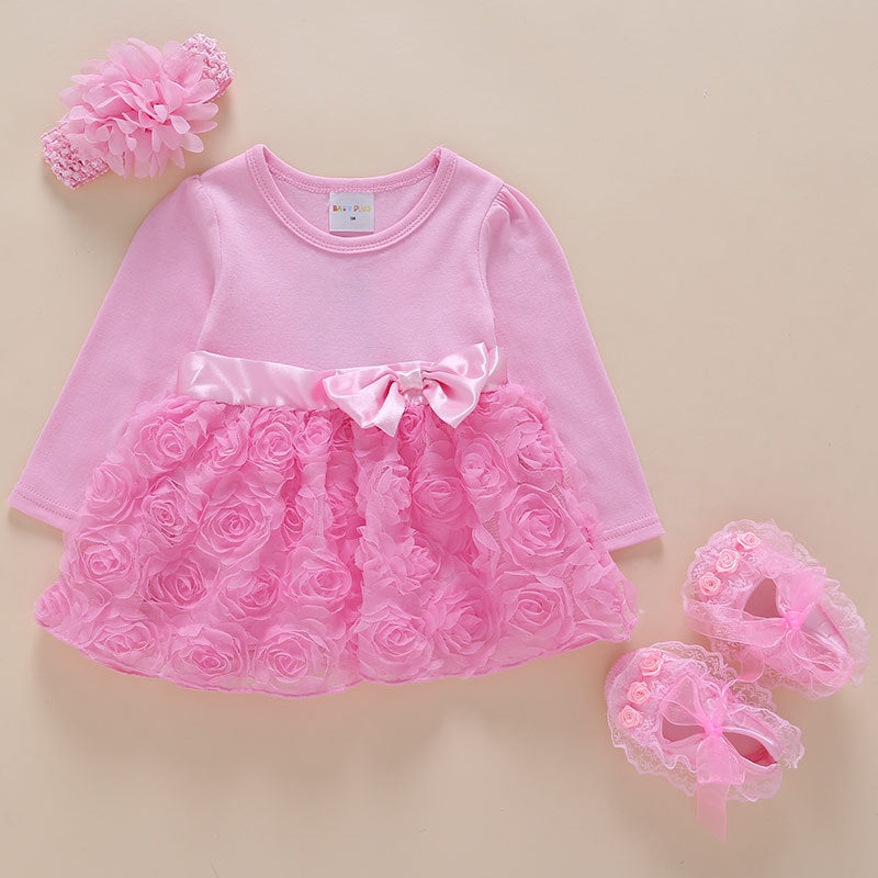 Baby Long Sleeve Dress for Girls - Princess Birthday Outfit
