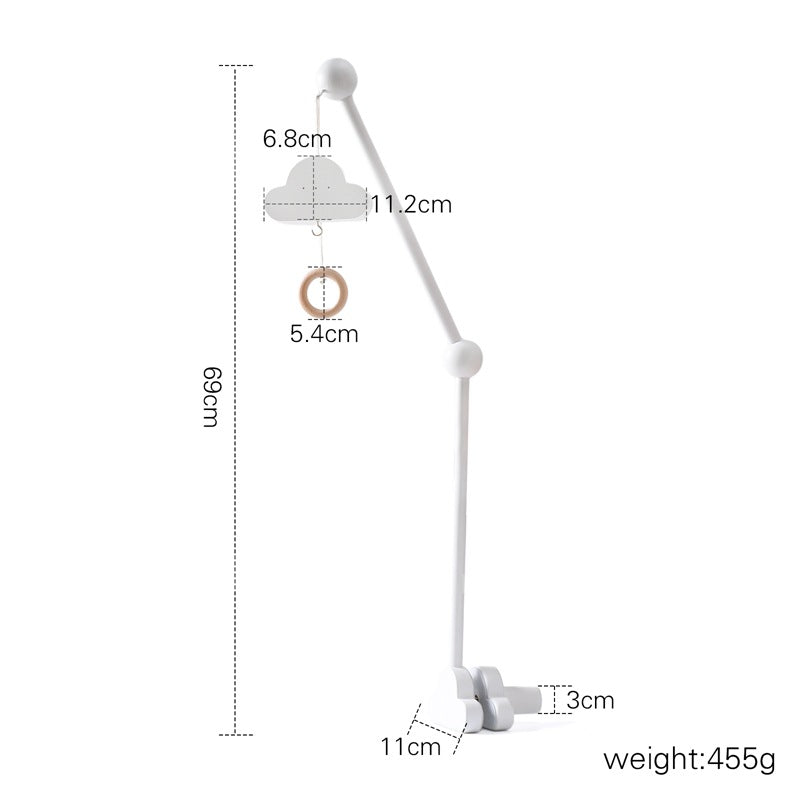 "Minimalist Baby Crib Mobile with Wooden Stand Accessories"