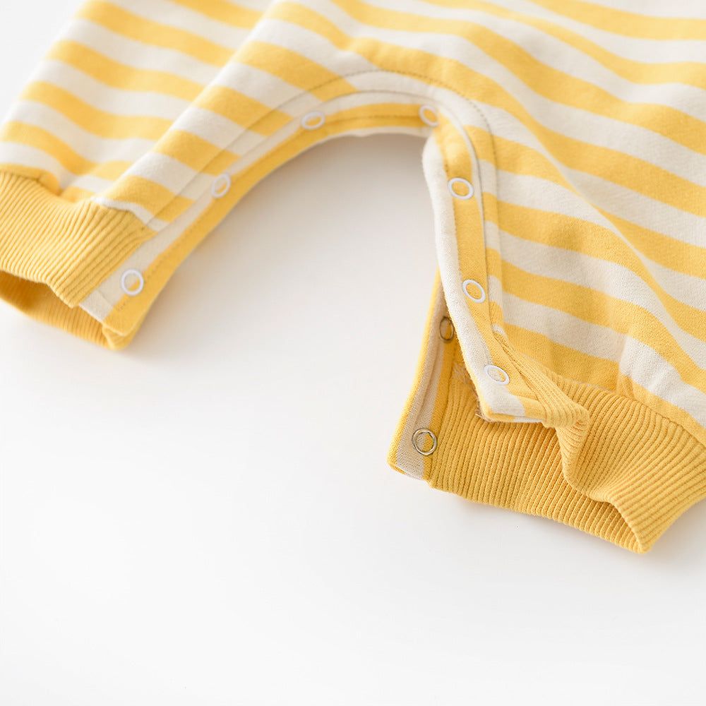 Baby Girls' Banana Jumpsuit Outfit with Smile Design