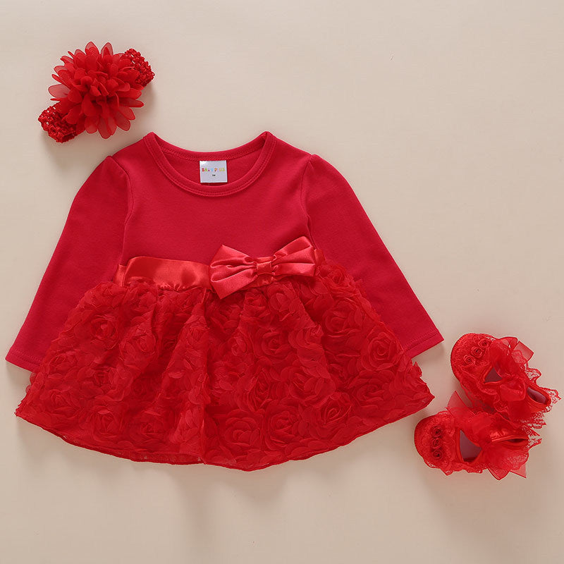 Baby Long Sleeve Dress for Girls - Princess Birthday Outfit
