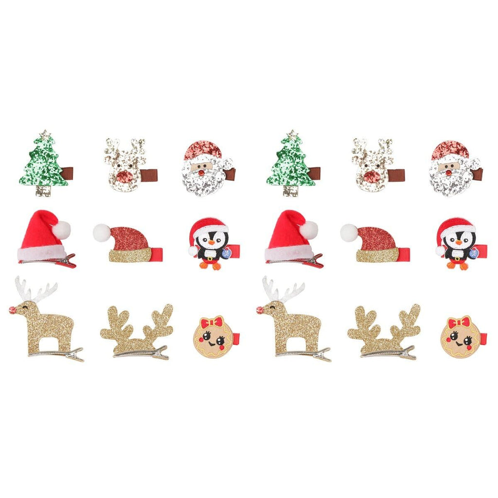 FRCOLOR 18 pcs Christmas baby hair clips christmas hair accessory Christmas Hair Clips Baby xmas hair clip barrettes for girls girl hair accessories hair rope fabric baby girl cosplay