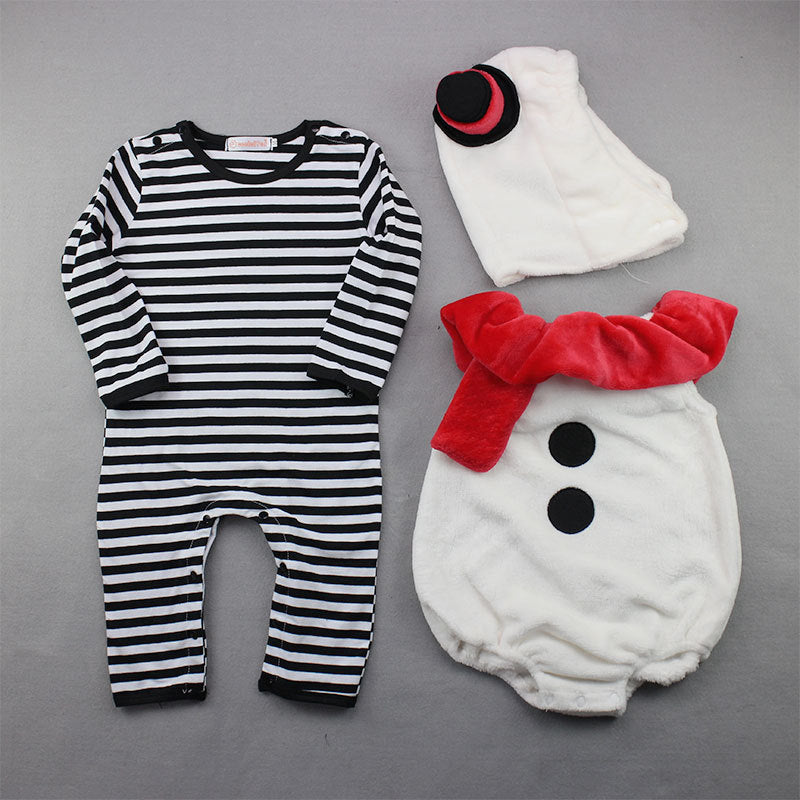 Baby Christmas Snowman Outfit - Long Sleeve Bodysuit Set