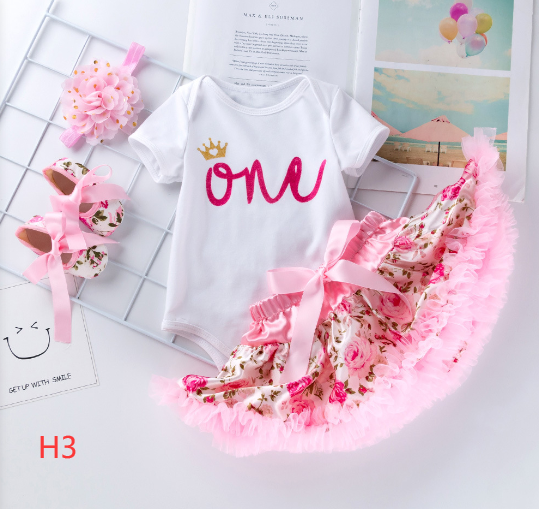 Baby Birthday Outfit Set with Cartoon Princess Dress