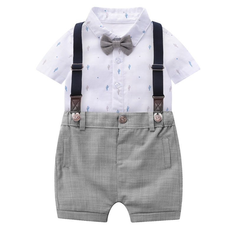 Spring/Summer Baby Boys' Short Sleeve Romper Outfit