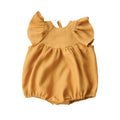 2023 Summer Ruffle Cotton Linen Baby Romper Outfit