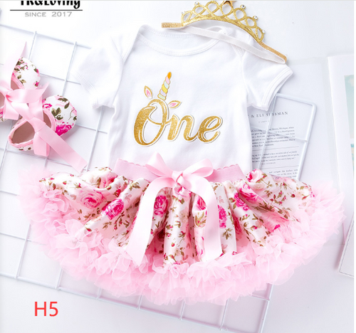 Baby Birthday Outfit Set with Cartoon Princess Dress
