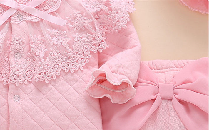 Baby Girls' Cotton Three-Piece Outfit for Fall/Winter